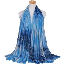 Großhandelspreis modische Tarnfarbe Streifen gedruckt Voile Schal Schal